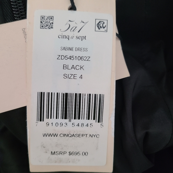 Cinq a Sept Sabine Feather Midi Dress in Black - Picture 7 of 8